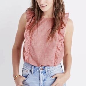 Madewell Bellflower Ruffle Top in size XS, EUC